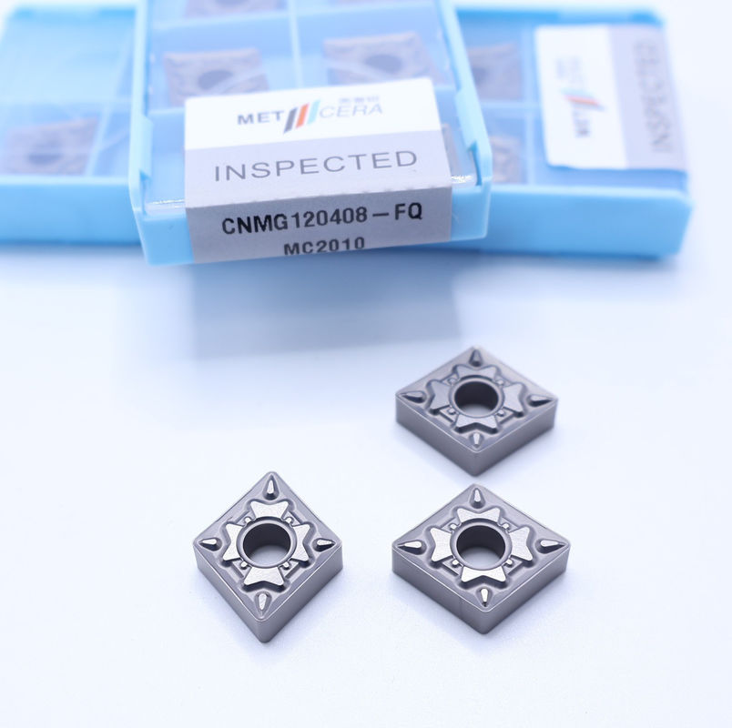 HRA92.5 ความแข็งแรง TiCN Cermet Turning Insert CNMG120408-FQ MC2010 พร้อมความทนทานต่อการสวมใส่สําหรับการเสร็จ