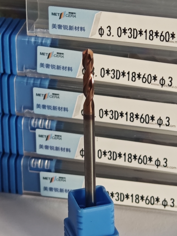 เครื่องมือตัดคาร์ไบด์เคลือบ 3D / 5D G-ภายนอก Coolant Drill φ3.0 x 3D x 18 x 60 x φ3mm