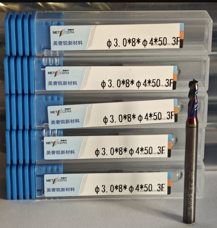 MAE PLUS เครื่องบดปลายคาร์ไบด์สามฟลอยต์สําหรับการแปรรูปโลหะที่ไม่ใช่โลหะ 3 มม,Φ3.0x8x4Dx50 มม