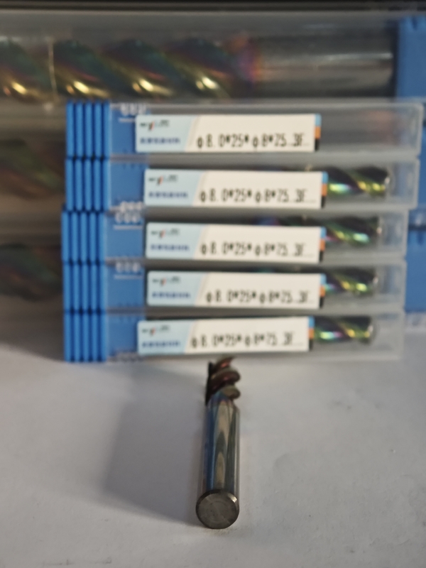MAE PLUS Φ8.0x25x8Dx75mm 3 ฟลอยต์ เครื่องบดปลายสําหรับโลหะเหลือง อลูมิเนียมและทองแดงการแปรรูป