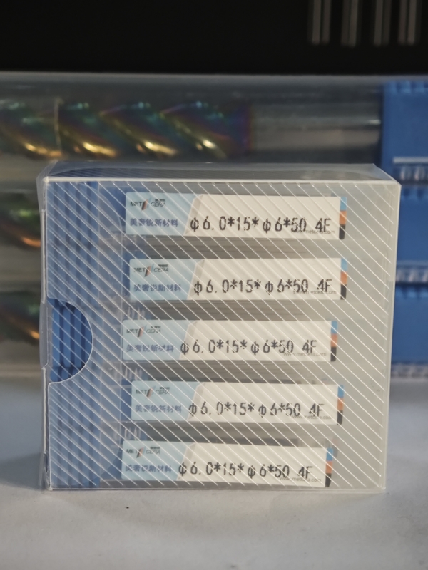 MPE4 HRC55-HRC60 เครื่องตัดการบดคาร์ไบด์แข็ง 4 ฟลอยท์ Flat End Mill เครื่องตัด CNC Mill φ6.0 x 15 x φ6 x 50mm การเคลือบ AlCr การเคลือบ