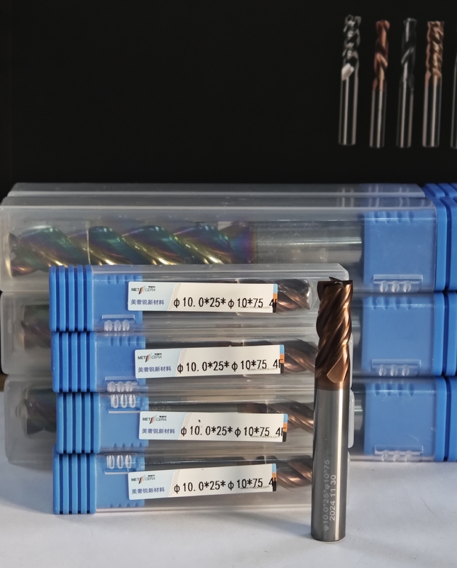 MPE4 เครื่องตัดการบดคาร์ไบด์แข็ง 4 ฟลอยท์ Flat End Mill AlCr การเคลือบ φ10.0 x 25 x φ10 x 75mm สําหรับ CNC Mill