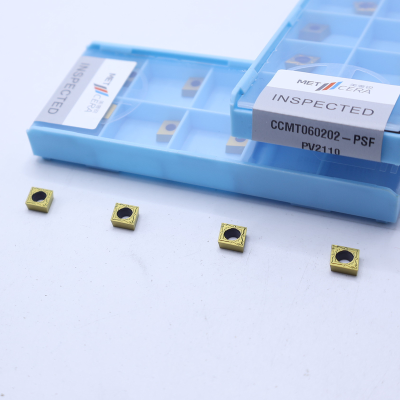 CCMT060202 PVD โครง CNC Lathe Indexable Cermet Turning Insert สําหรับเครื่องบดชิปครึ่งเสร็จสําหรับเหล็ก, การแปรรูปสกัดเหล็กต่ํา