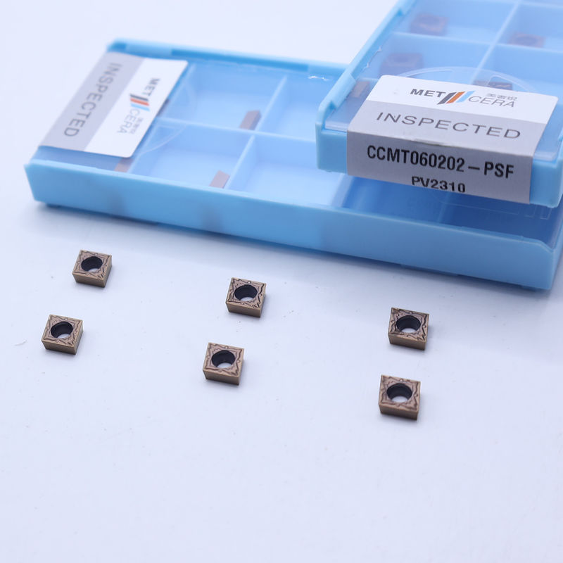 CCMT060202 PVD โครง CNC Lathe Indexable Cermet Turning Insert สําหรับเครื่องบดชิปครึ่งเสร็จสําหรับเหล็ก, การแปรรูปสกัดเหล็กต่ํา
