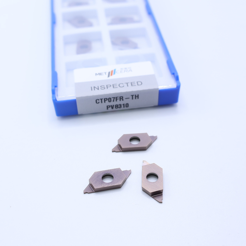 ชิ้นงานเหล็กไร้ขัดเคลือบ PVD CNC Carbide Insert สําหรับการตัดออก