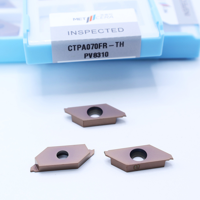 PV8310 การแยกคาร์บิดซีเมนต์เกรดออกของเครื่องใส่ที่สามารถดัดลักษณะได้สําหรับการแปรรูปเหล็กระดับแม่นยําและเหล็กไร้ขัด CTPA070FR-TH