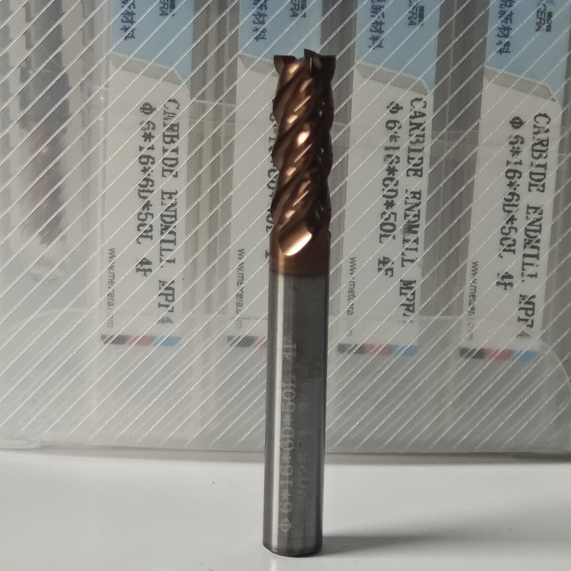 MPF4 Solid Carbide 6mm Universal 4 Flutes Flat End Mill 6x16x6Dx50mm สําหรับการตัดเหล็กคาร์บอนและเหล็กสแตนเลสที่มีคาร์บอนต่ํา