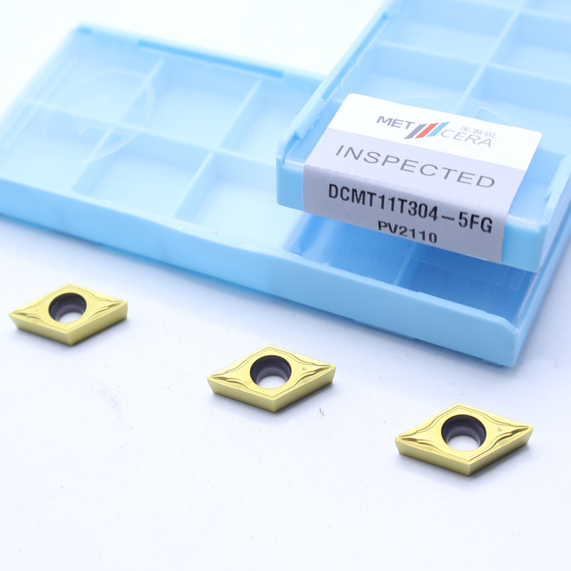 DCMT07 DCMT11 การใส่เซอร์เมทในเครื่องตัดชิป 5FG สําหรับการหมุนเหล็กภายนอกและภายใน