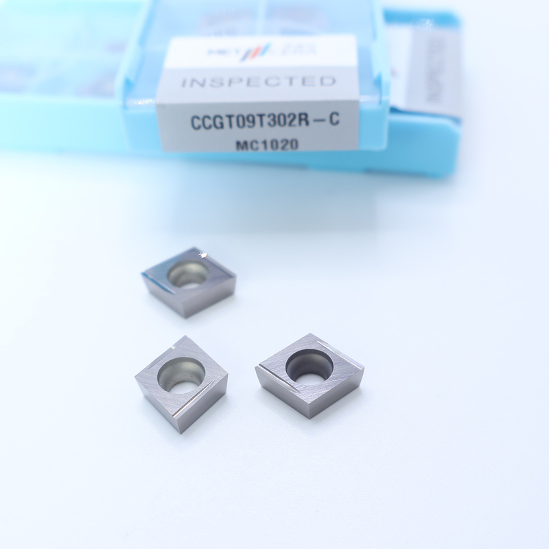 ชิ้นงานเหล็กคาร์บอน CCGT06 CCG09 เซอร์เม็ตหมุนใส่ด้วยการเสร็จและ C ปลาย ชิปบริคเกอร์สําหรับ CNC Machining