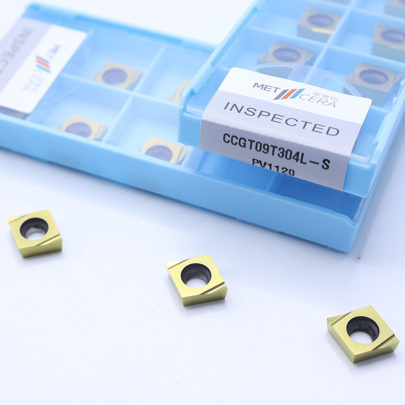 วัสดุโลหะ ทนทานการสกัดสูง ข้อดีเซอร์เมท CNC การหมุนใส่ CCGT03 CCGT06 CCGT09 กับ S จบ Chip Breaker