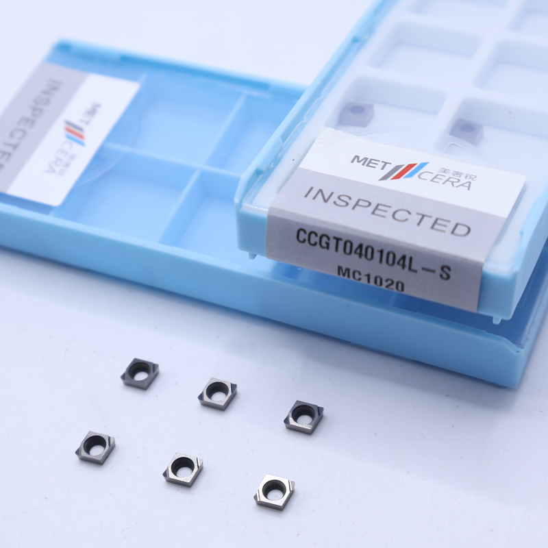 วัสดุโลหะ ทนทานการสกัดสูง ข้อดีเซอร์เมท CNC การหมุนใส่ CCGT03 CCGT06 CCGT09 กับ S จบ Chip Breaker