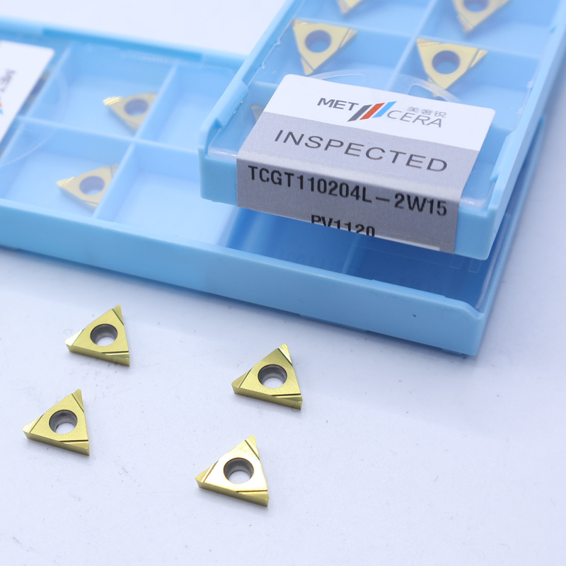 การหมุนภายนอก Cermet CNC เติม TCGT11 TCGT1102 กับ 2W15 ชิปบริคเกอร์จบคมสําหรับการแปรรูปสกัดโลหะเหล็ก