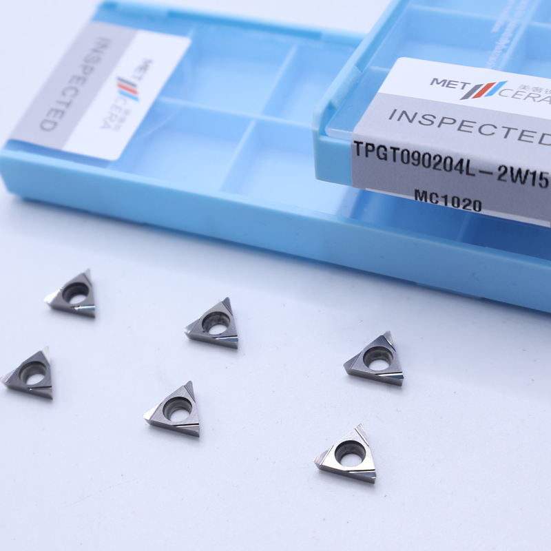 Cermet CNC Turning Insert TPGT0902 กับ 2W15 ชิปบริคเกอร์ชาร์ปฟินิชช์สําหรับการแปรรูปเหล็ก โลหะ