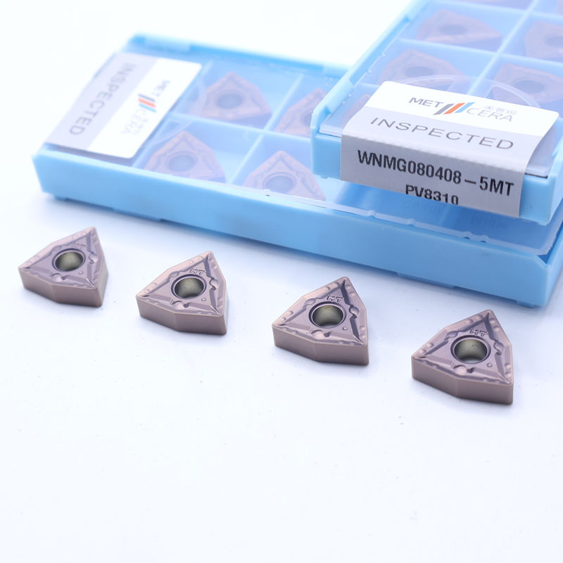 WNMG08 เม็ดมีดกลึงคาร์ไบด์เคลือบ PVD พร้อม Chipbreaker 5MT สำหรับเหล็กและเหล็กกล้าผสม