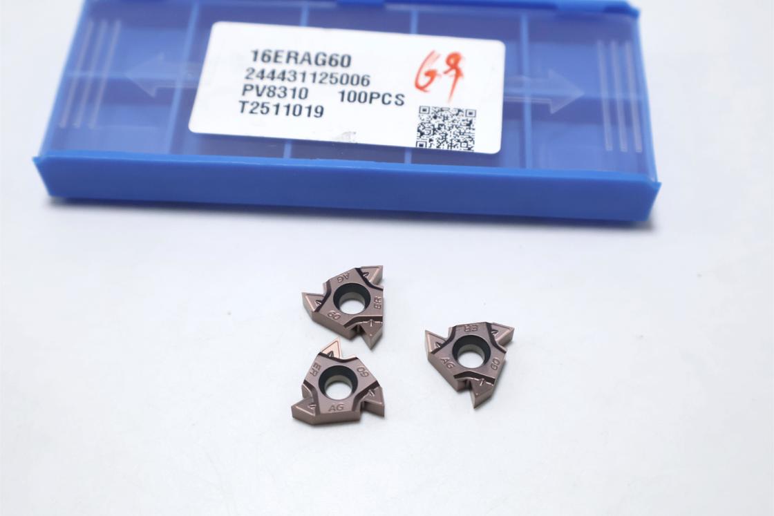 เม็ดมีดคาร์ไบด์แบบมีดอินเสิร์ทภายนอก 55DEG สำหรับงานตัดเกลียว ความแข็งแรงสูง โปรไฟล์บาง เคลือบ PVD 16ERAG55 16ERAG60