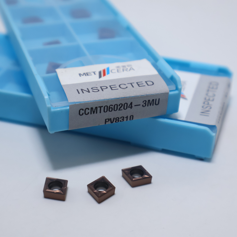CCMT0602 CCMT09T3 CCMT1204 การใส่หมุนคาร์ไบด์สําหรับเหล็ก, เหล็กไร้สแตนเลส, PVD ปกแต่งใส่ใน 3MU chipbreaker
