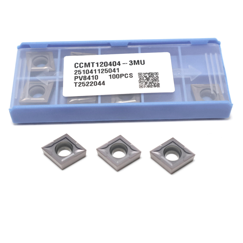CCMT0602 CCMT09T3 CCMT1204 การใส่หมุนคาร์ไบด์สําหรับเหล็ก, เหล็กไร้สแตนเลส, PVD ปกแต่งใส่ใน 3MU chipbreaker