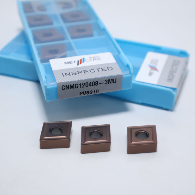 PV8310 เกรด CNMG120404 CNMG120408 เม็ดมีดกลึงคาร์ไบด์สำหรับเหล็กและสแตนเลสสตีล เม็ดมีดแบบ Negative พร้อม Chipbreaker 3MU