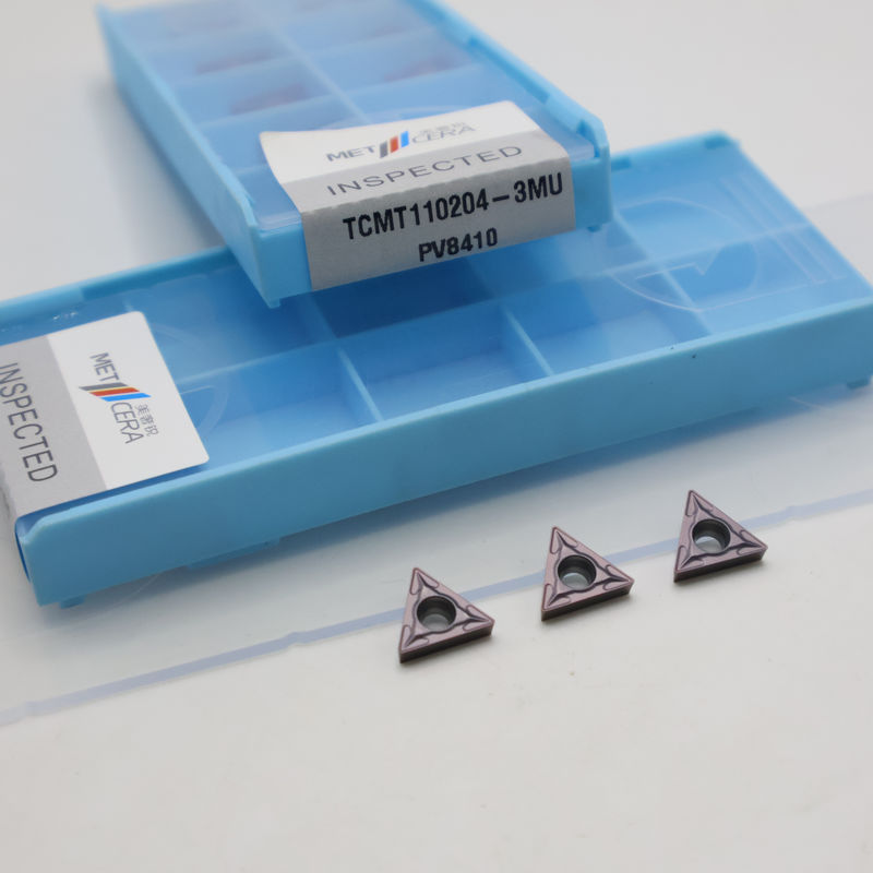 เม็ดมีดกลึงคาร์ไบด์เคลือบ TCMT09 TCMT11 TCMT16 เม็ดมีด CNC แบบบวก พร้อมตัวจับเศษ 3MU สำหรับกึ่งสำเร็จรูป