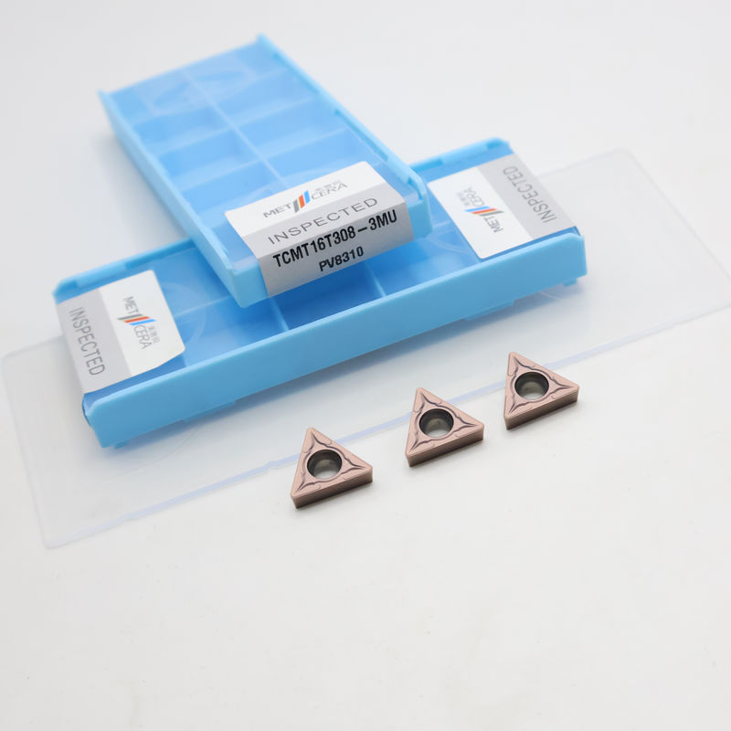 เม็ดมีดกลึงคาร์ไบด์เคลือบ TCMT09 TCMT11 TCMT16 เม็ดมีด CNC แบบบวก พร้อมตัวจับเศษ 3MU สำหรับกึ่งสำเร็จรูป