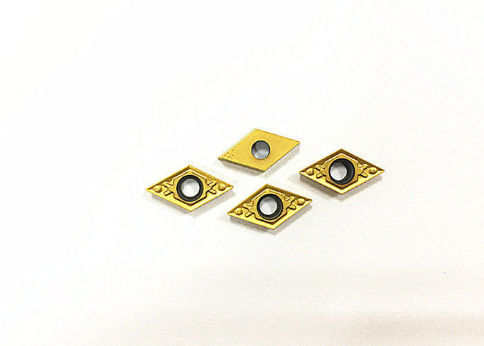 เครื่องมือหมุน CNC การหมุน Cermet ใส่สีทอง ความต้านทานต่อการออกซิเดน DCMT07 DCMT11